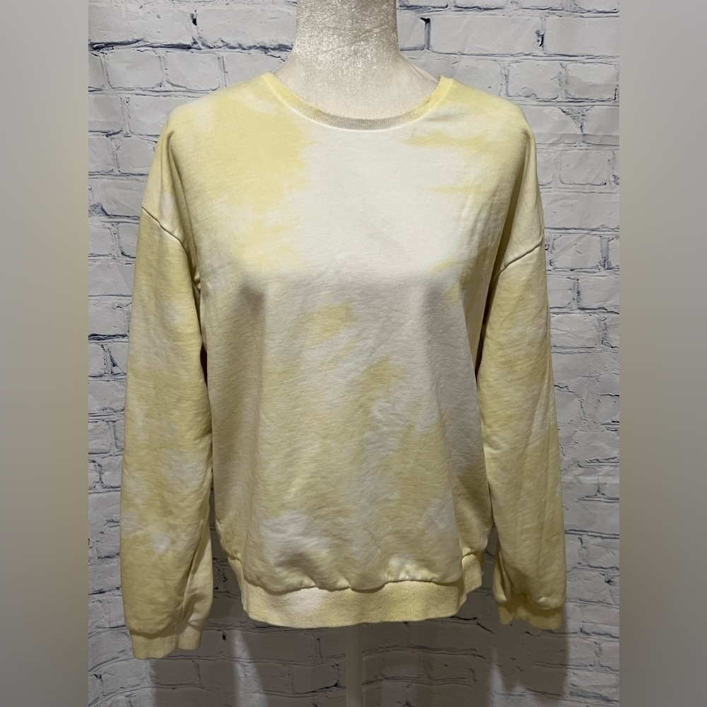 Melloday yellow tie dye top large petite